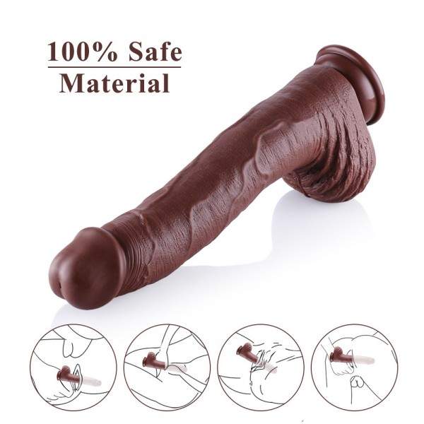 7 in Flesh Silicone Dildo for Anal Sex Beginners with KlicLok Connector