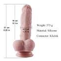 10" (26cm) Large Lifelike Silicone Dildo with 7.5" (19cm) Insertable Length for Kliclok System