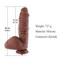 10" (26cm) Large Lifelike Silicone Dildo with 7.5" (19cm) Insertable Length for Kliclok System