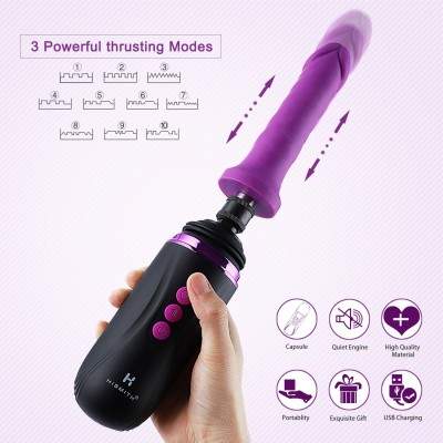 Hismith 7.28" Double Penis silicone dildo for KlicLok System, 4.33" Insertable Length, 1.57" Diameter